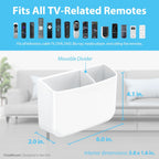 TotalMount Hole-Free Remote Holder – Eliminates Need to Drill Holes in Your Wall (Premium White Holder for 2 or 3 Remotes)