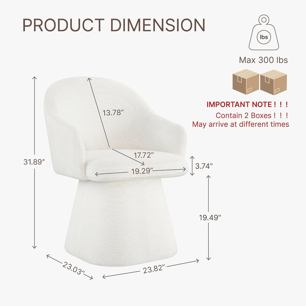 KISLOT Swivel Dining Chairs Set of 2, Upholstered Modern Barrel Dining Chairs...