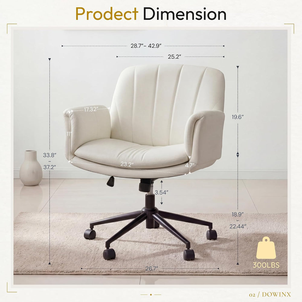 Dowinx Criss Cross Chair with Five-Level Adjustable Arms and Wheels - Comfort...