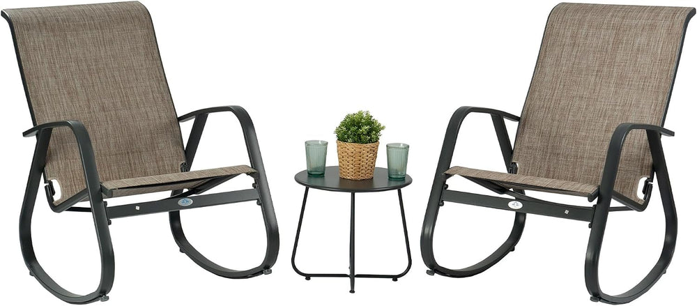 Kozyard 3-Piece Outdoor Rocking Chair Set, Patio Bistro Set