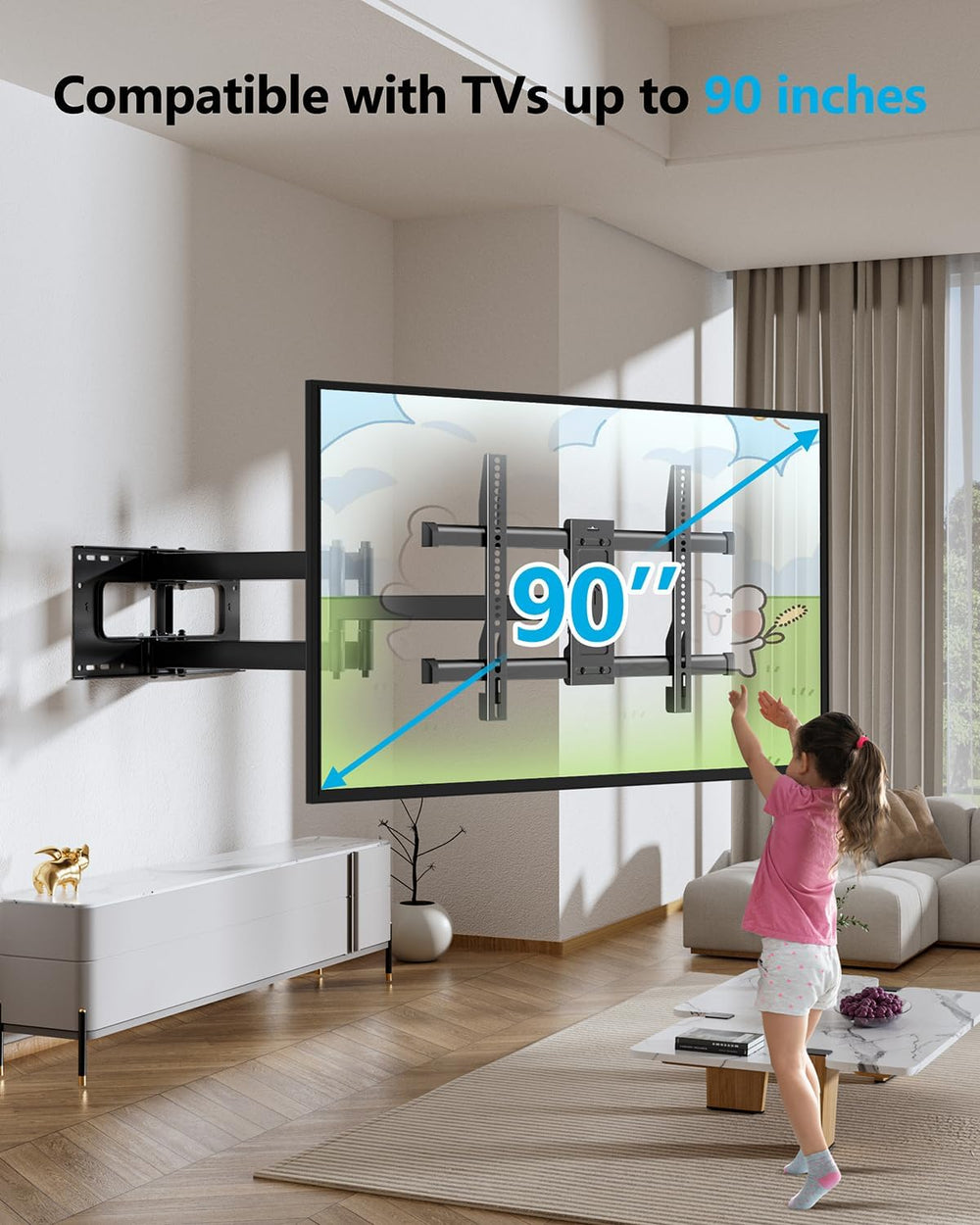 FORGING MOUNT Heavy Duty Long Arm TV Wall Mount with 43" Dual Articulati...