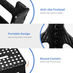 ACKO 13 Inch Folding Step Stool 3-Piece Set, 300 LB Capacity Plastic Foldable Stools with Handle, Non-Slip Bundle (Black & Black & Black)