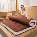 MAXYOYO Futon Mattress, Japanese Floor Mattress Full Size, Quilted Bed Mattress Topper, Extra Thick Folding Sleeping Pad Breathable Floor Lounger Guest Bed for Camping Couch, Coffee