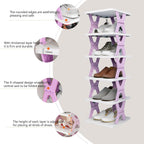 Shoe Rack, Collapsible Kids Shoe Rack, 6-Tier Small Foldable Shoe Organizer for Entryway, Dorm, Bedroom (Pink-x)