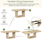 Ball & Cast 6 Piece Dining Table Set with 4 Upholstered Chairs & 1 Bench,Wooden Living Room Furniture for 6 W/ 78" Rectangle Kitchen Desk,for Restaurant,Home Bistro,Natural+Beige