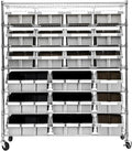Seville Classics Heavy Duty NSF Bin Rack Solid Steel Wire Shelving Storage Unit, Patented Organizer for Garage, Warehouse, Office, Restaurant, Classroom, Kitchen, Gray, Includes 21 Bins
