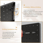 FZK 36pcs Pegboard Kit, Peg Board,Peg Board Hooks,Includes 4 Black Pegboard and Pegboard Accessories,Pegboard with Hooks,Plastic Pegboard,Pegboard Wall Organizer, Garage Storage