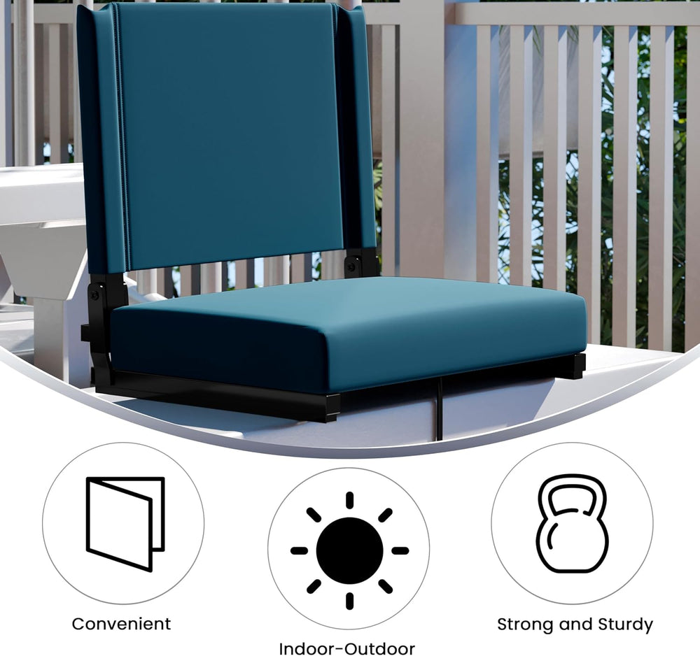 Flash Furniture Grandstand Portable Stadium Seat for Bleachers or Benches, Fo...