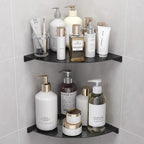 2 Pack Corner Shower Shelves Load Capacity 40 lbs 304 Stainless Steel Shower Corner Shelf Will not Rust 8in Shower Shelf for Inside Shower Matte Black Drilling Installation