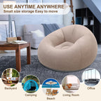 Lunmon 2 Pcs Small Bean Bag Chair Inflatable Lazy Sofa,Brown