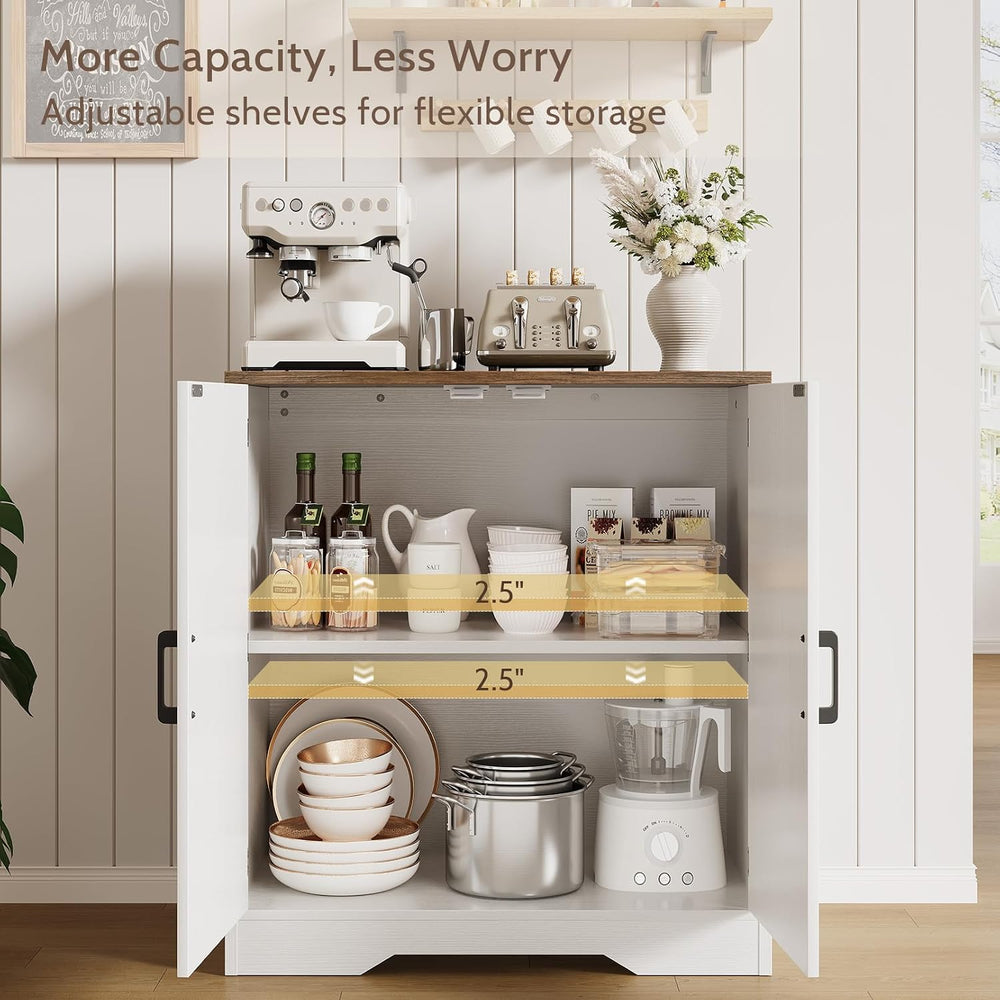 Sideboard Buffet Cabinet, Modern Farmhouse Kitchen Storage Cabinet, Small Mod...