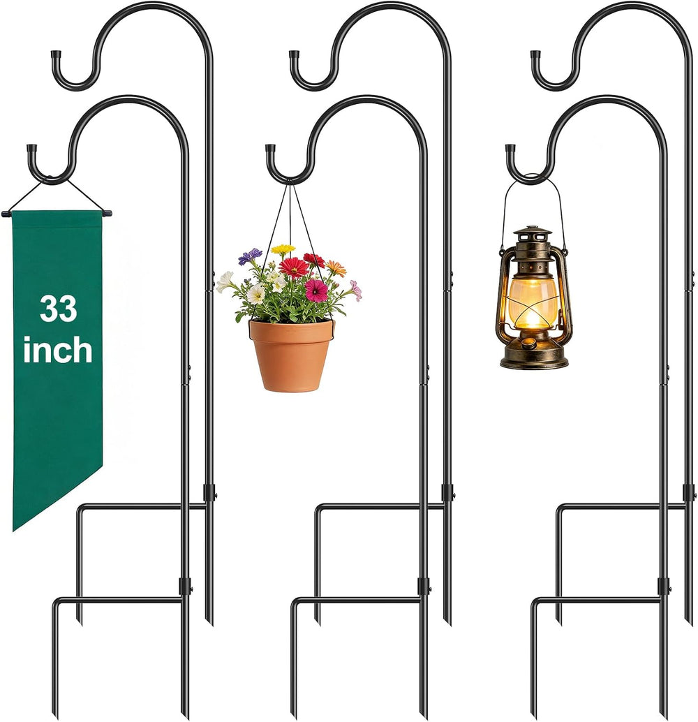 GOFORWILD 33 Inch 6 Pack Adjustable Shepherd Hooks, Premium Metal
