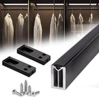 Square Closet Rods-Cuttable, Removable-Heavy Duty Black Wardrobe Rods and Brackets-Commercial, 12 16 18 24 28 30 60 72 In-Suitable for.Laundry.Home.Hotel.Clothing Store (Black,32in)
