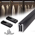 Square Closet Rods-Cuttable, Removable-Heavy Duty Black Wardrobe Rods and Brackets-Commercial, 12 16 18 24 28 30 60 72 In-Suitable for.Laundry.Home.Hotel.Clothing Store (Black,58in)