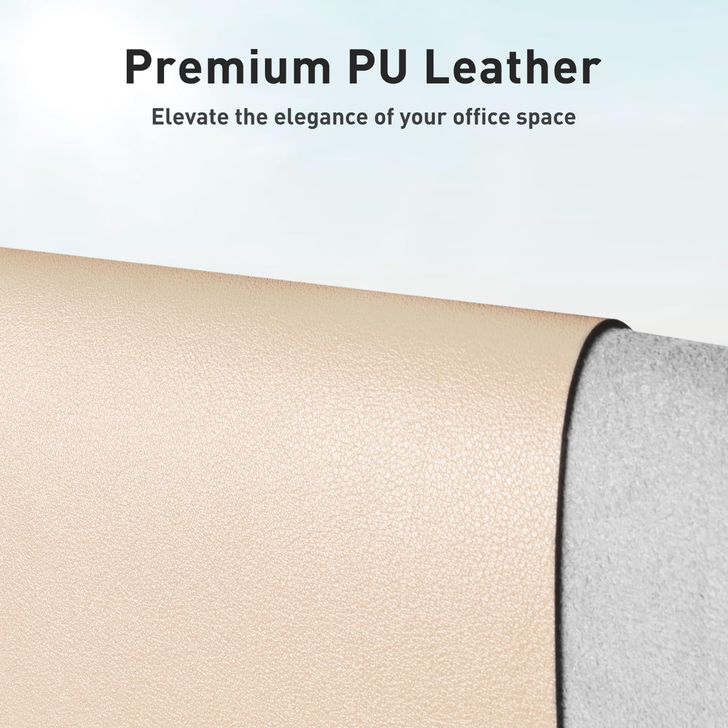 Aothia Large PU Leather Desk Pad Protector – Non-Slip Mouse Pad & Writing Mat for Office/Home, Waterproof, Easy to Clean (36" x 17", Soft Peach)