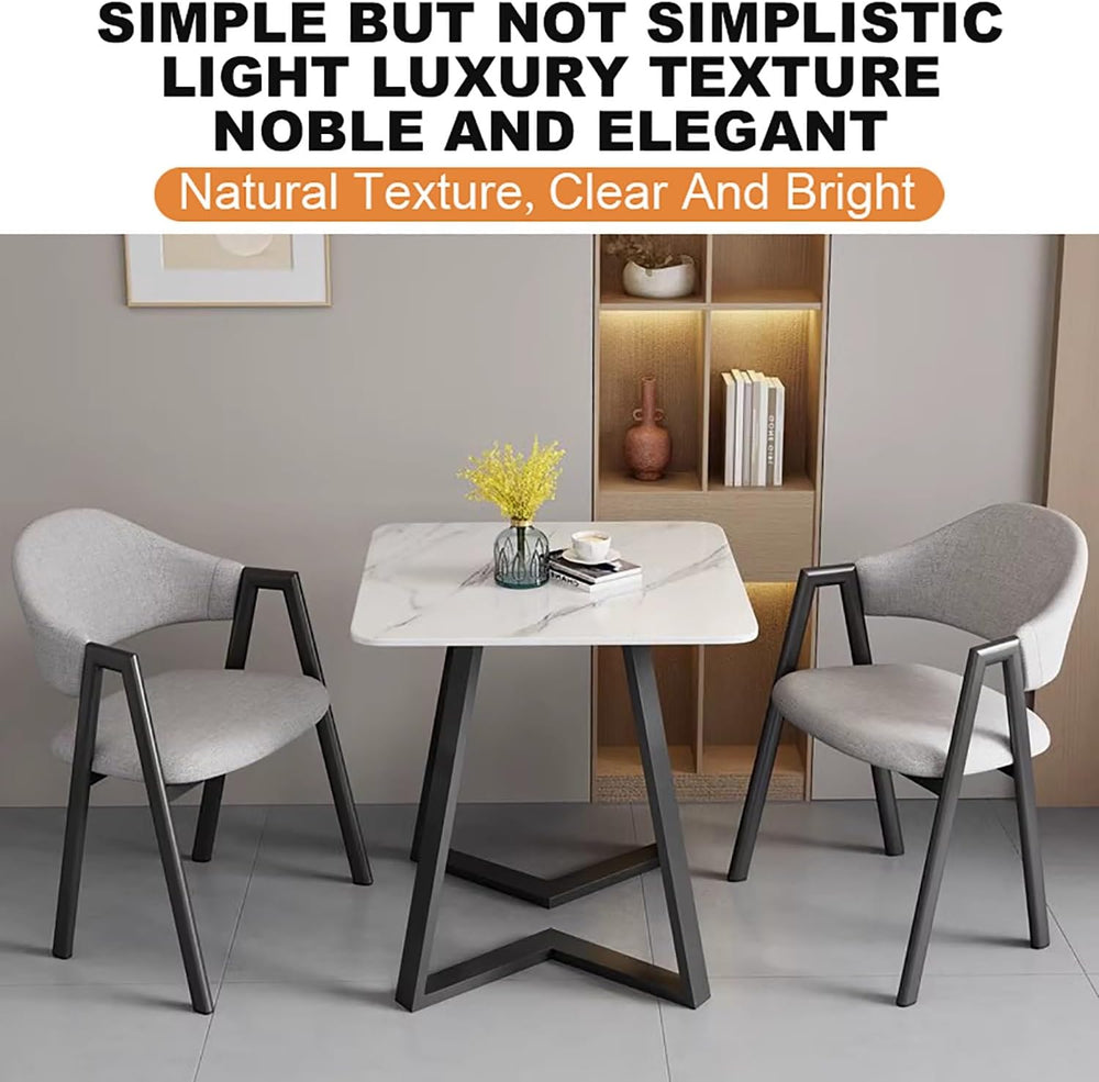 3 Piece Square Dining Table Set, Negotiation Reception Leisure Table with 2 C...