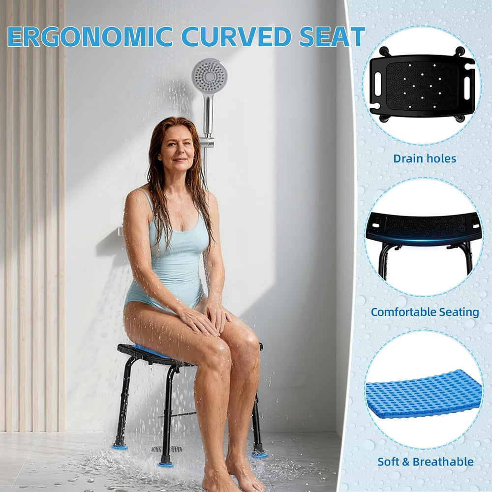 Onepeak Shower Stool for Inside Shower, Adjustable Height with Suction Feet, ...