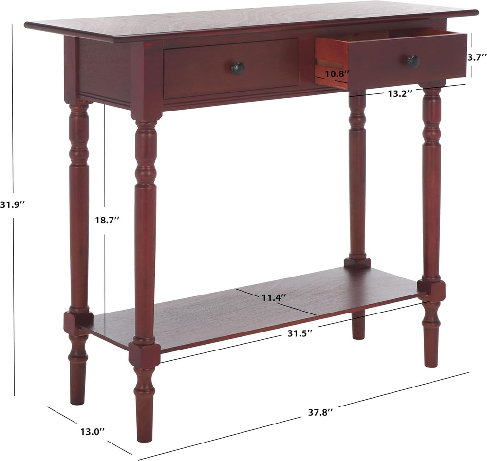 SAFAVIEH Rosemary Wood Console Entryway Table, 37.8" Dark Cherry AMH5705D