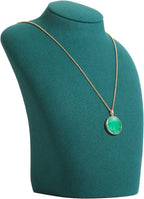 GemeShou Green necklace hanger jewelry organizer, Velvet jewelry stand necklace holder, jewelry mannequin bust for necklaces, Jewelry boutique store photography props【Green-Medium height 7.87 inch】
