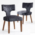 Soft Padded Dining Chairs Set of 4, Modern Farmhouse Upholstered Chairs with Linen Fabric & Rubber Wood Legs, Ergonomic Armless Seats for Dining Room Kitchen Living Room (Gray)