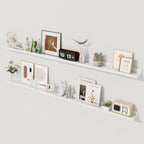 Axeman White Floating Shelves - 55 Inch Picture Ledge Shelf Set of 2 - Floating Wall Shelves with Lip - Picture Shelf for Wall with Ledge - Photo Ledge Shelves