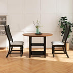 Giantex Wood Dining Chairs Set of 4, Farmhouse Black Kitchen Chairs with Solid Wood Frame, Max Load 355 Lbs, Armless Upholstered Dining Side Chairs with Cushion Seat, Slat Back Dining Room Chair
