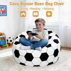Jorbest Soccer Bean Bag Chair for Kids and Teens, Memory Foam Bean Bag Chairs with Washable Velvet Cover, Soccer Bean Bag Sofa for Lounging, Gaming, Reading, Sports Room Decor, X-Large 30" W x 18" H