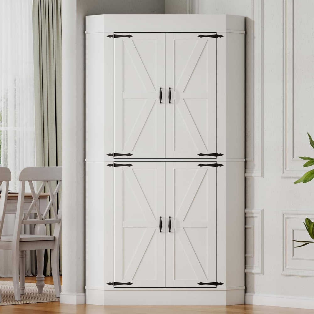 Gyfimoie Corner Cabinet,Kitchen Pantry Storage Cabinet,Freestanding Buffet Hu...