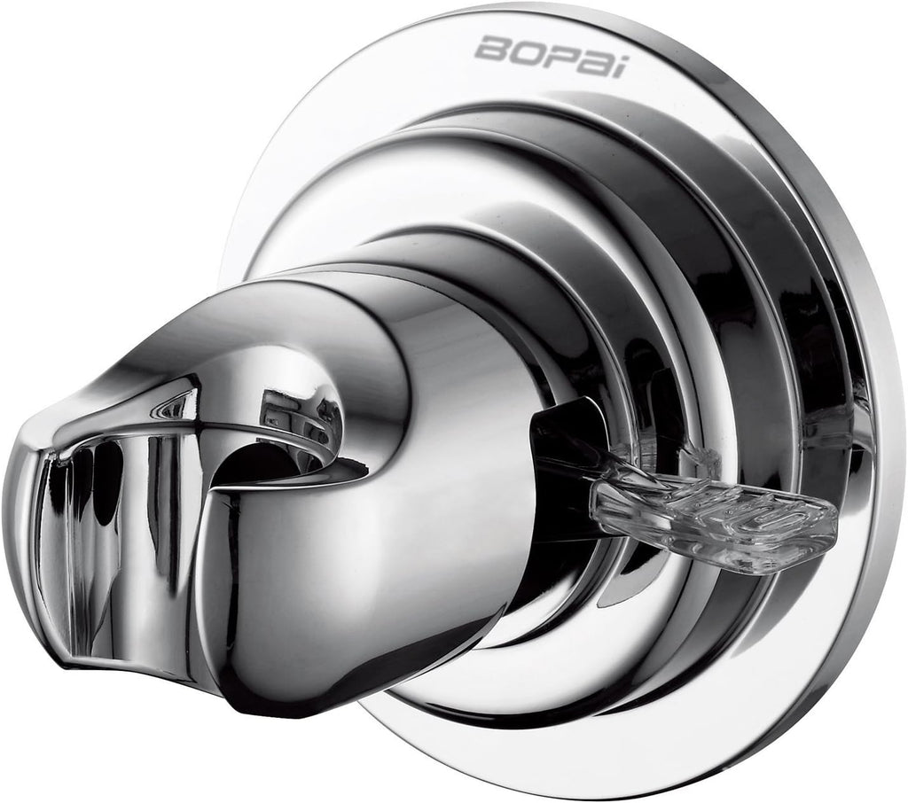 BOPai Suction Cup Shower Head Holder for Handheld Shower – No Drill, For Smooth Surfaces Only, Vertical Mount Only, Chrome