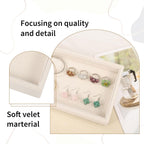 Mornajina 9" x 5.7" Velvet Jewelry Tray Jewelry Display Tray, Stackable Empty Plate Trays for Earrings Necklaces Bracelet Rings Display Showcase - Light Khaki