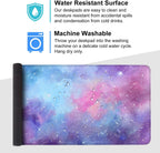 Galaxy Mouse Pad Large, Extended Gaming Desk Mat – 335.43 x 15.75 in – Watercolor Nebula Starry Sky Design, Stitched Edges, Non-Slip Base, Keyboard and Mouse Pad for Office & Home