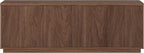Henn&Hart Fluted TV Stand for TVs up to 75" with 2 Concealed Ribbed Storage Cabinets and Adjustable Shelves for Living Room, Family Room, or Office, Medium Walnut