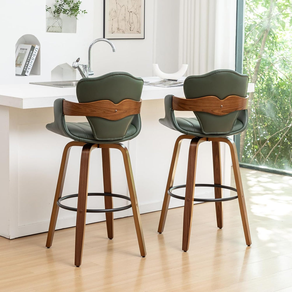 24.8" Swivel Bar Stools Set of 3,Mid Century Modern Counter Height Bar S...