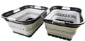 SAMMART 42L (11 gallon) Collapsible Plastic Laundry Basket - Foldable Pop Up Storage Container/Organizer - Portable Basket - Space Saving Hamper (Black/Alloy Grey (Set of 2))