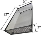 HAHIYO Stackable Mesh Tray Cup 12 x 6 x 2 inches Sturdy Container for Desk Drawer Organizer Collection for Home Office School kitchen Soft Foam Feet No Sharp Edges 1 Pack Black