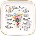 Ceramic Jewelry Ring Dish, Necklace Earrings Holders Tray Christian Gifts - Christian Bible Verse, Gifts for Mother's Day, Christmas, Thanksgiving, and Birthdays for women 4