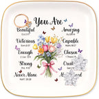 Ceramic Jewelry Ring Dish, Necklace Earrings Holders Tray Christian Gifts - Christian Bible Verse, Gifts for Mother's Day, Christmas, Thanksgiving, and Birthdays for women 4