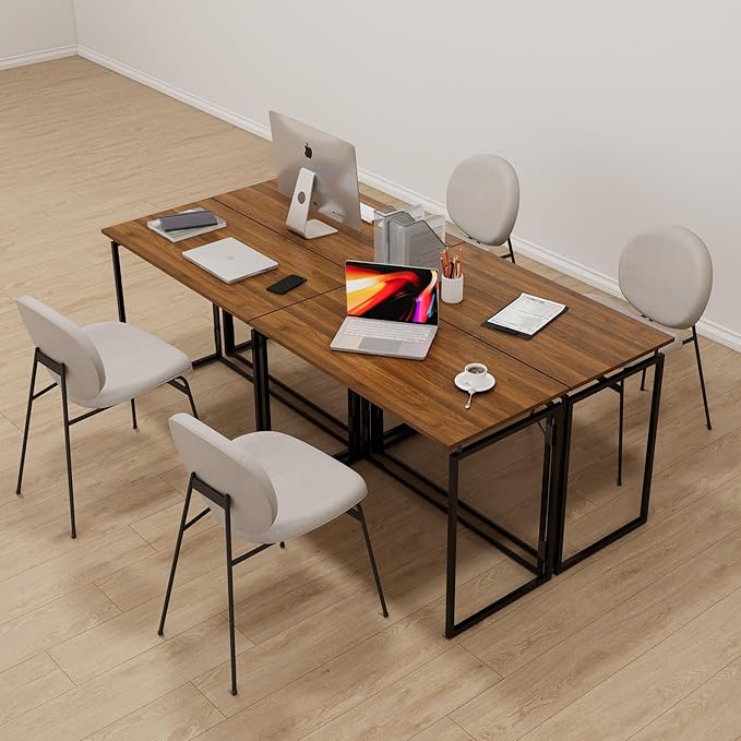 Folding Desk 40 Inch - Small Foldable Desk for Small Space Minimalist, Space Saving Collapsible Compact Desk Portable Table for Craft, Writing, Study and Work (No Assembly Required)