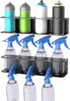 WALMANN Spray Bottle Holder Wall Mount, Metal Spray Can Storage Rack for Garage Workshop, Paint Aerosol Can Organizer, Pack of 2