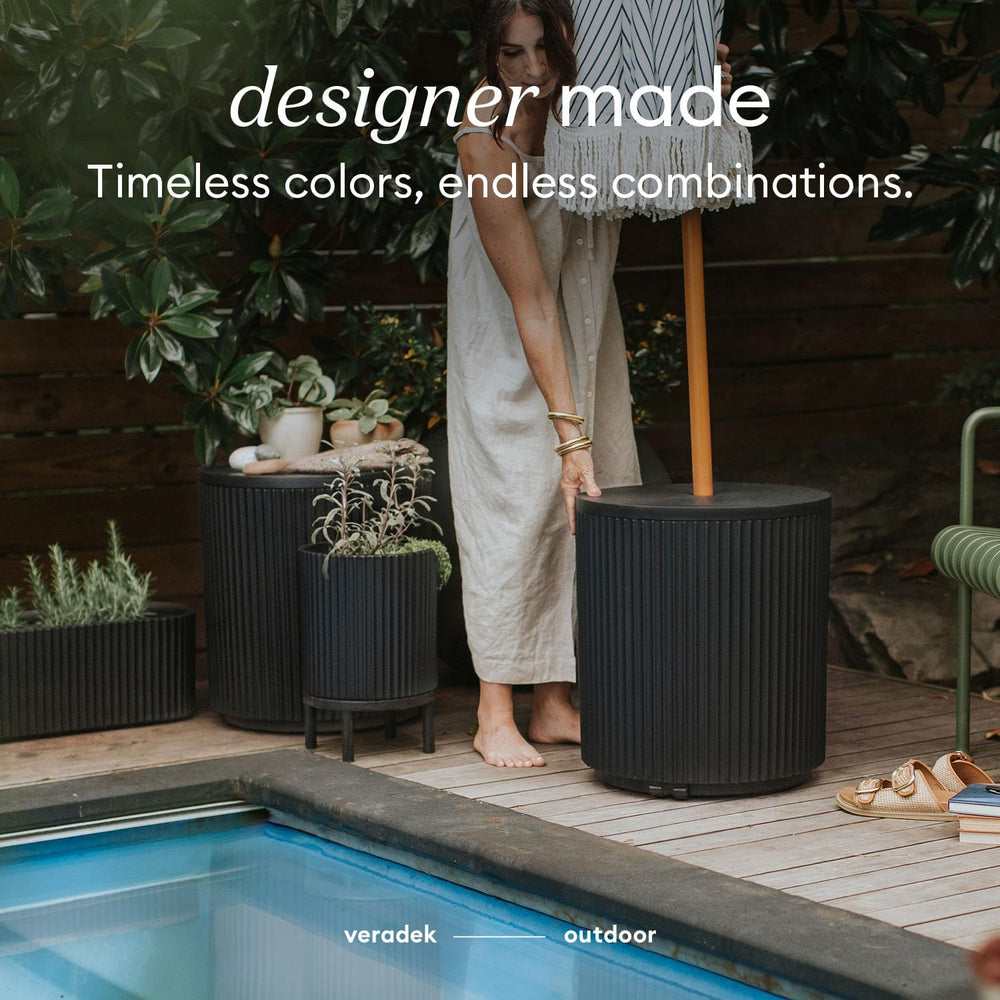 Veradek Umbrella Side Table - Outdoor Patio Table with Umbrella Hole | Durabl...