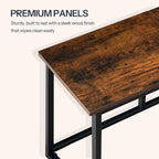 HOOBRO Dining Bench, 47.2 Inch Dining Table Bench, Industrial Style Kitchen Bench, Steel Frame, Easy to Assemble, for Kitchen, Dining Room, Rustic Brown and Black BF45CD01