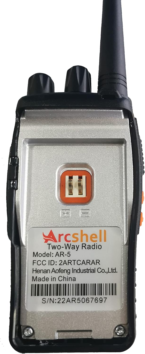 Rechargeable Long Range Two-Way Radios with Earpiece 4 Pack Arcshell AR-5 Wal...