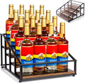 Coffee Syrup Organizer Rack, Liquor Bottle Display Shelf, 4 Tier 16 Syrup Bottles Holder Stand for Coffee Bar Kitchen Small Wine Rack for Family Storage for Syrup Wine Dressing
