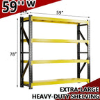 3000LBS Heavy-Duty Garage Shelving, 59" W Metal Shelves, 4-Tier Adjustable Garage Shelving Units, Storage Racks for Warehouse, Workshop