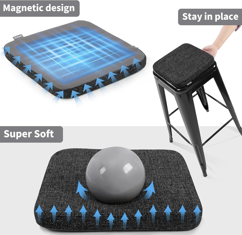 SINOSSO Magnetic Chair Pads for Metal Chairs Non-Slip, 11" Square Memory...