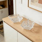 2pcs Clear Crystal Ring Holder Crystal Jewelry Dish Tray | Small Ring Dish, Gifts for Women, Engagement Wedding Ring Holder