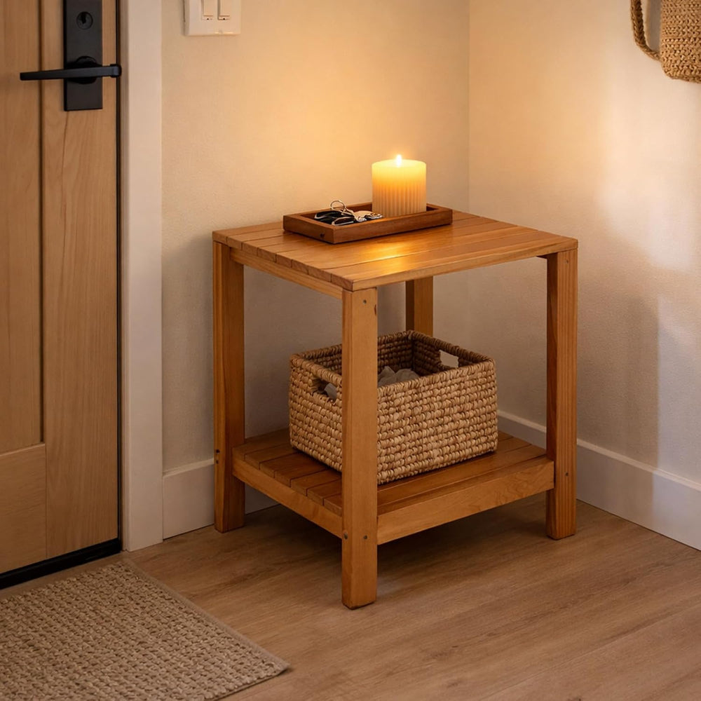 Outdoor Side Tables for Patio Set of 2, Small End Table Living Room Accent Co...