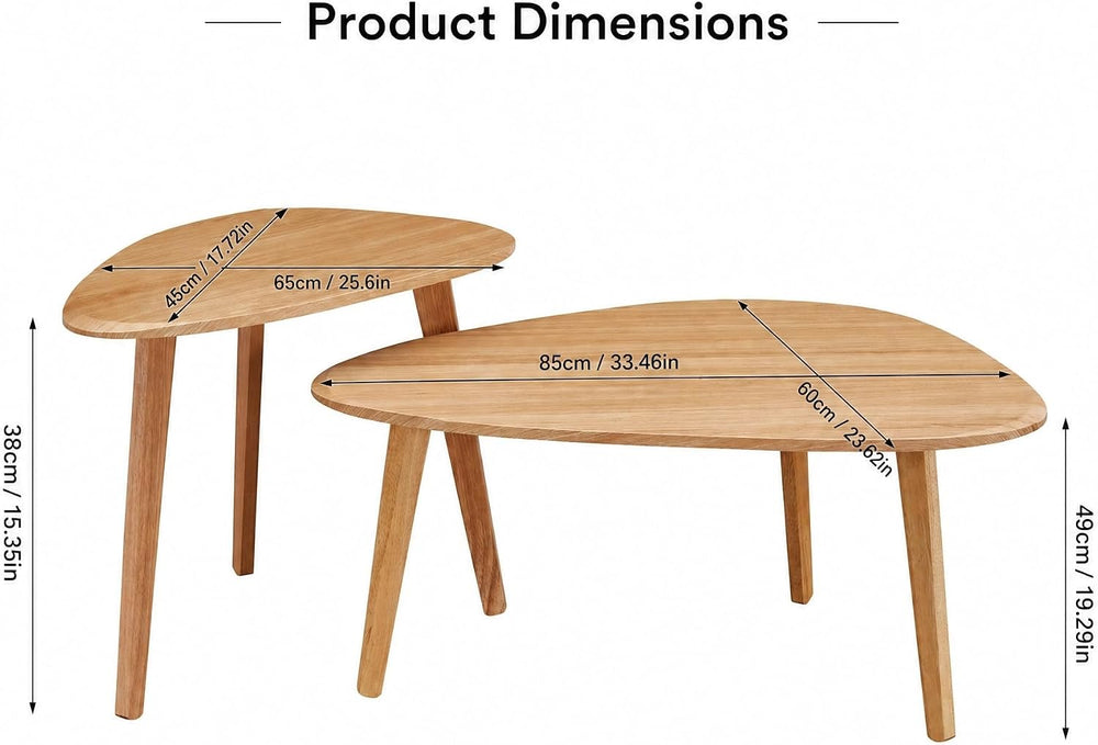 Nesting Coffee Table Set of 2-Mid Century Modern Coffee Table | Guitar Pick S...