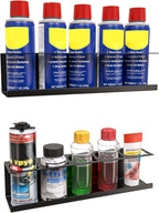 2 Pack Wall-Mounted Aerosol Spray Can Holder Storage Rack, Heavy-Duty Paint Bottle Organizer With 10 Holes, Black Spray Steel Rack for Garage, Shop, Home or Tool Trailer