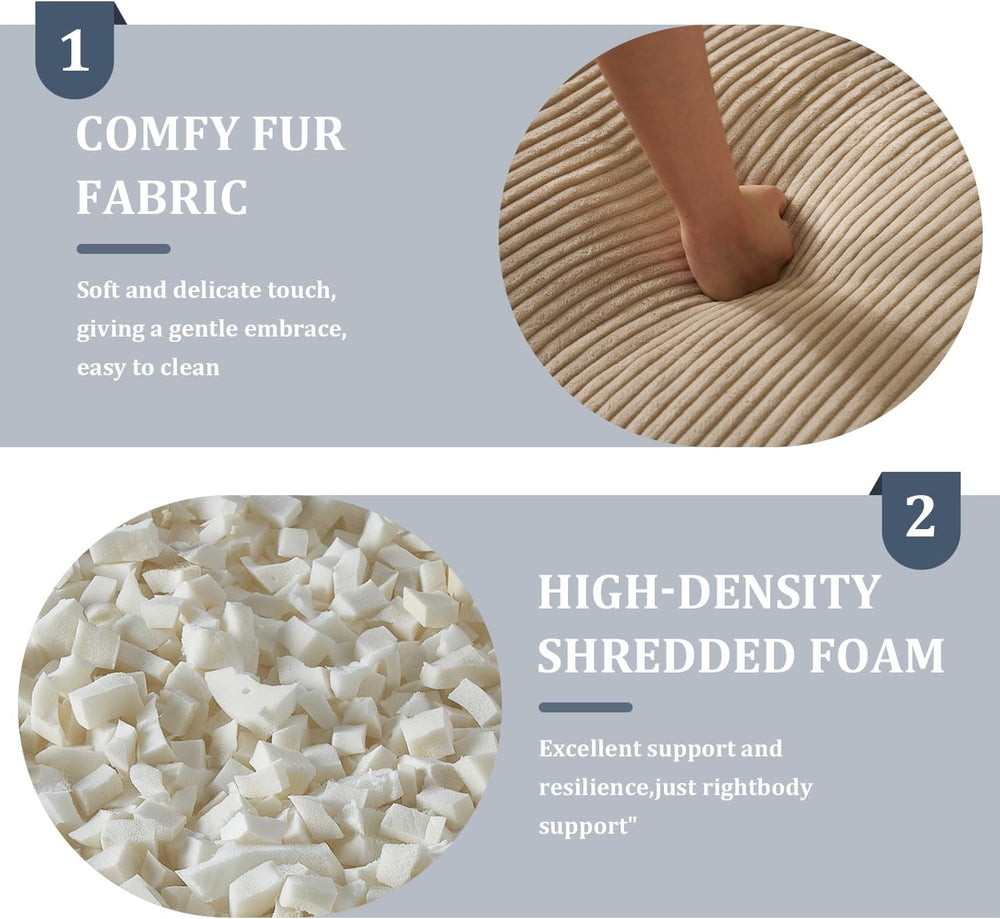 MOJAY Giant Bean Bag Chair, Oversized Plush Fluffy Lounge Chair with Filling,...